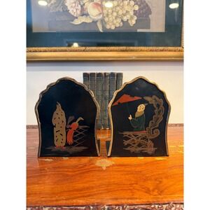 Vintage Chinoiserie Bookends Pair